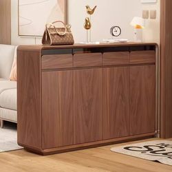 Luxurious Multifunctional Solid Wood Shoe Cabinet and Storage Cabinet Integrated for Home Use at the Entrance, Simple and Modern Balcony Cabinet