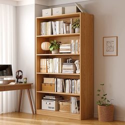 Yiqimei Solid Wood Library Bookshelf Floor-Standing Storage Rack Home Living Room Wall-Mounted Storage Children's Bookcase Jw