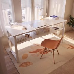 Zuoshi Desk for Bedroom, Girls' Ins-Style Long Desk, Integrated Dressing Table and Computer Desk for Home Use, Suitable for Students