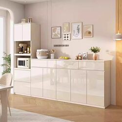 Yangman Solid Wood Sideboard Cream-Style Storage Cabinet New Model Home Kitchen Storage Cabinet Organizer Living Room Storage
