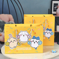 Jiyikawa Gift Bag Cartoon Cute Large Capacity High-Value Birthday Gift Packaging Thickened Cardboard Tote Bag