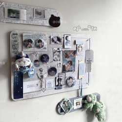 Wall-Mounted Storage Display Rack for Celebrity Anime Merchandise, Badge Color Chart Felt Board DIY Wall Hanging