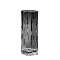Light luxury simple primary color glass vase square transparent water-raised flowers simulated flower living room table decoration ornaments