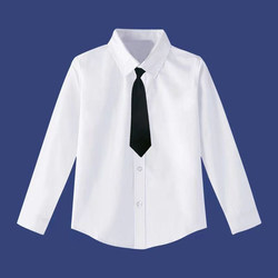 Children's White Shirt, Boy's White Shirt, Long-Sleeved Pure Cotton, Spring & Fall Primary School Uniform, Middle-Aged and Older Girl's Jk Performance Clothing
