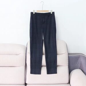 
European and American foreign trade women's clothing spring and autumn classic dark pattern plaid pencil trousers suit pants soft draping small straight pants