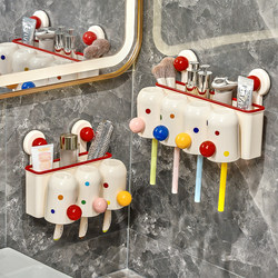 Suction Cup Toothbrush Holder Wall-Mounted No-Drill Toothbrush Rack 2025 New Model Bathroom Mouthwash Cup Holder