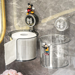 Suction Cup Bathroom Toilet Paper Holder, Wall-Mounted Punch-Free Bathroom Roll Paper Holder, Tissue Paper Storage Box