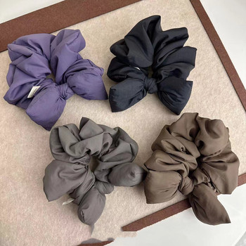 South Korea's Dongdaemun new foam cotton bow hair tie high-end pleated pillow hair rope low ponytail leather case