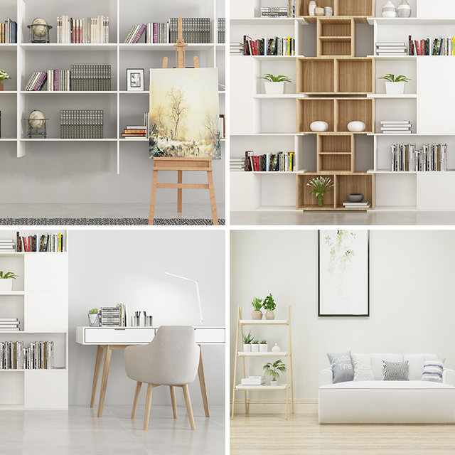 Study Room Bookcase Live Background Wall Live Background Cloth 5D ...