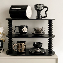 Livetai Retro Wooden Cup Multi-Layer Storage Rack Home Desktop Cosmetics Organizer Storage Rack Display Rack