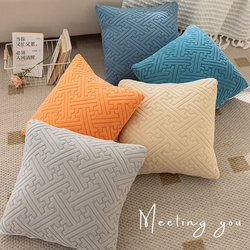 Nordic Style Sofa Cushion Living Room Pillow Solid Color Plush Lumbar Support Pillow Headboard Backrest Cushion Pillowcase Without Insert