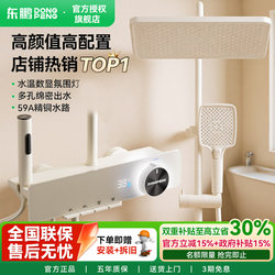 Dongpeng Cream Style Shower Set Descaling Constant Temperature Shower Head All-Copper Household Piano Key Pressure-Boosting Shower System Z1