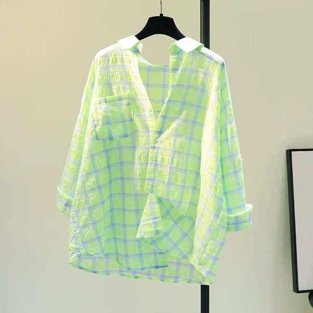 Extra large size 2-300Jin [Jin equals 0.5 kg] women's summer thin loose breathable design sunscreen jacket