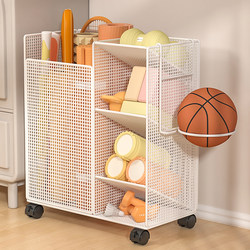 Yoga Mat Storage Basket, Basketball Storage Rack with Wheels, Fitness Equipment Storage, Household Badminton Racket Dumbbell Storage Rack