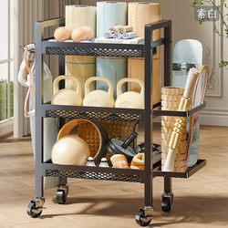 Fitness Equipment Storage, Home Yoga Mat Storage Basket with Wheels, Sports Equipment Storage Rack, Dumbbell Ball Storage Organizer