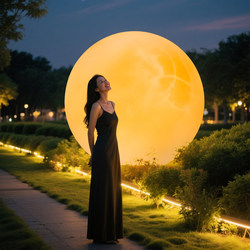 Large 1.5m Moon Lamp Outdoor Solar Ground Plug-In Moon Lamp for Outdoor Landscaping and Decoration Luminous Ball Lamp