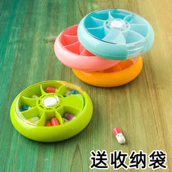 7-Day Portable Pill Box for Women, Weekly Divided Storage, Automatic Press Mini Medicine Pill Box