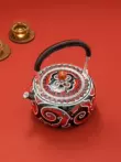 Guiyintang cloisonné bạc ấm đun nước nguyên chất thủ công đồ nư men sterling bạc 999 ấm đun nước để pha trà bộ sưu tập nhà am tra bang dong ấm đồng cổ 