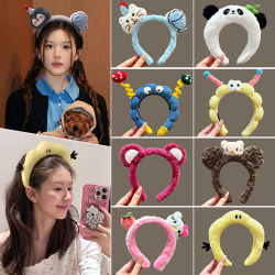 2025 New Autumn and Winter Plush Headband for Women, High Cranial Top, Non-Slip Headband for Washing Face, Super Cute and Adorable Doll Headband Hair Accessory