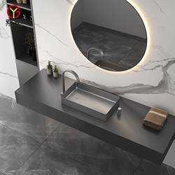 Stainless Steel Countertop Basin with Side Drain for Home Use, Square Washbasin for Balcony, Washing Machine, Left and Right Side Drainage Washbasin