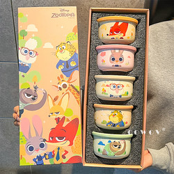 Zootopia Nick Judy Ceramic Yogurt Bowl, High-Value Tableware for Home Use, Souvenir Gift, Birthday Gift for Girls