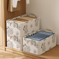 Clothing Storage Box, Household Essential, Wardrobe Storage Basket, Pants and Clothing Organizing Box, Foldable Fabric Storage Box