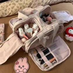 Cosmetic Bag, Large-Capacity Toiletry Bag, Portable Storage Bag for Outings, New Travel Cosmetics Compartment, Multi-Functional Storage