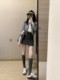 Autumn outfits a complete set of salt-style light-cooked and mature Hong Kong style retro chic knitted cardigan skirt two-piece suit for women
