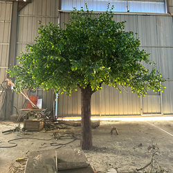 Simulated Banyan Tree, Fake Tree, Large Green Plant Tree Decoration, Indoor Landscaping Hall, Exhibition Hall, Floor-Standing Ornaments, Fiberglass Fake Tree