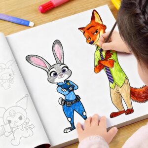 
Zootopia surroundings, Nick Judy's drawing, book coloring and drawing, children's simple toy, tasteless female