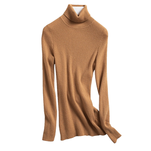
No pilling slim turtleneck sweater 2021 new women's autumn and winter thickened tight inner knitted base shirt