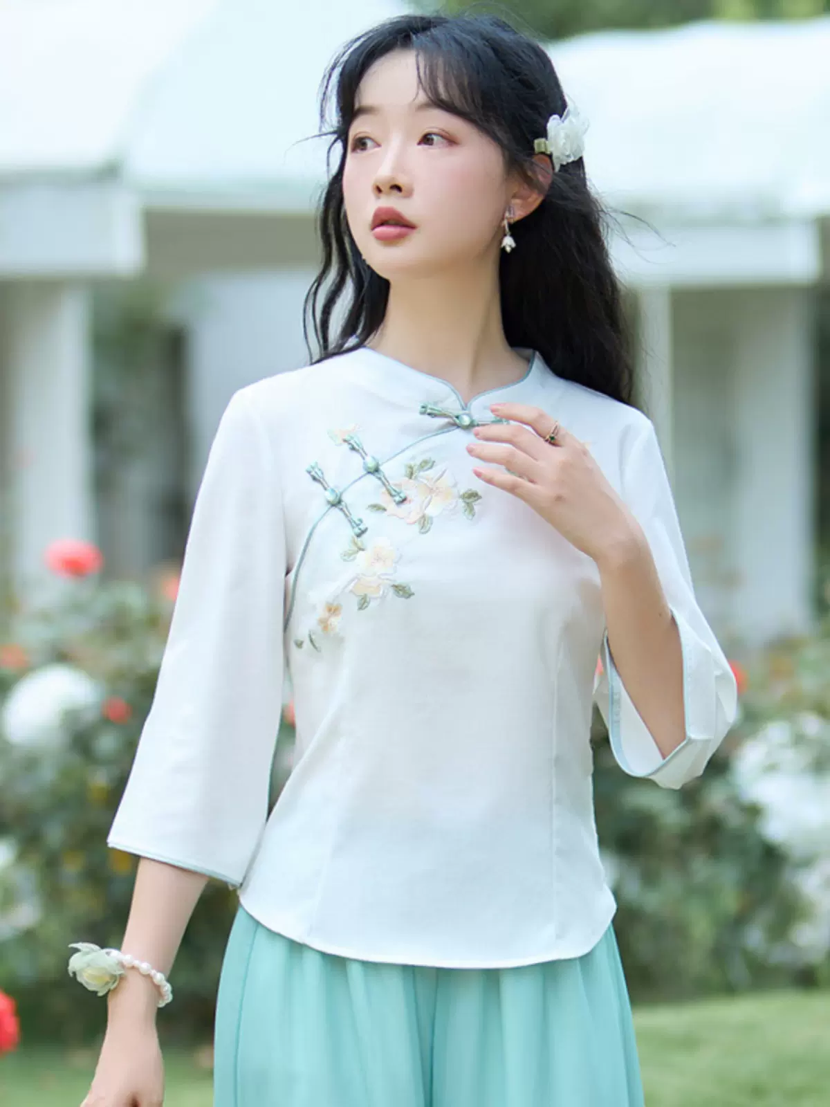 汉元素民国学生装新中式禅意旗袍上衣文艺复古唐装茶艺服日常汉服