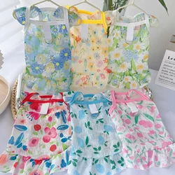 Pet Dog and Cat Small, Medium, and Large Dogs and Cats, Summer New Breathable Suspender Skirt Thin Clothing