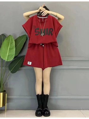 Летний универсальный комплект для отдыха с буквами, простой и элегантный дизайн, большой размер, в западном стиле