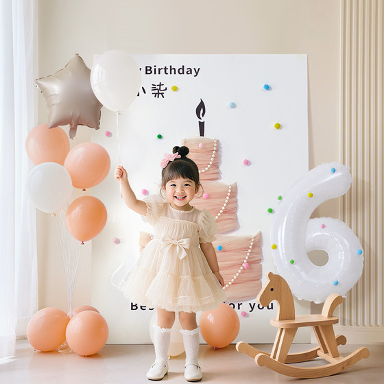 
Weekly supplies for one year old baby birthday gift scene atmosphere decoration photo background wall balloon kt board
