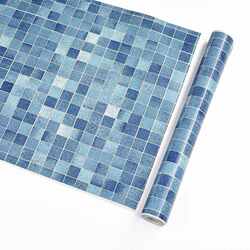 Bathroom Waterproof Wall Stickers Blue Bathroom Pvc Self-Adhesive Mosaic Wallpaper Brick Wall Self-Adhesive Wallpaper Grid Kitchen