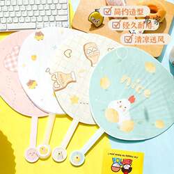 Children's Fan Summer Large Cartoon Fan Plastic Fan Student Cute Hand Fan Portable Summer Big Cattail