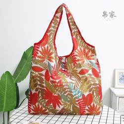 Fashionable Drawstring Foldable Shopping Bag Portable Solid Color Nylon Eco-Friendly Bag Supermarket Grocery Bag