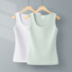 White cotton vest for women wearing summer exterior slim fit basic versatile base strap sleeveless sports T-shirt