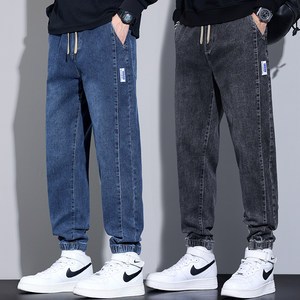 
Stretch jeans men's loose casual harem leggings 2025 autumn new American trendy brand versatile overalls