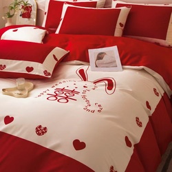 High-end Romantic Light Luxury Simple Wedding Four-piece Wedding Bed Wedding Red Wedding Room Wedding Bedding