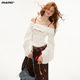 MAMC lantern sleeve white shirt women's tops in autumn fashion new waist-hugging high-end temperament long-sleeved shirt jacket