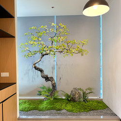 High-Quality Island Spring Flower Artificial Green Plant Indoor Decoration Landscaping Floor-Standing Ornament Simple Plant Chinese Tea Room Landscape