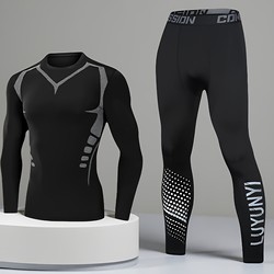 Spring and Summer Fitness Clothing for Men, Running and Skiing Sports Tops, Basketball Quick-Dry Training Gear, High-Elastic Gear with Added Fleece