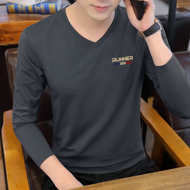 Long sleeved T shirt Men s Sweetheart V neck Bottoming Shirt Men s Tops long-sleeved-t-shirt-men-s-sweetheart-v-neck-bottoming-shirt-men-s-tops