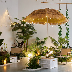 Camping Indoor Artificial Plant Landscaping, Trendy Bionic Green Plant Decoration Combination, Large Fake Tree Floor-Standing Ornament