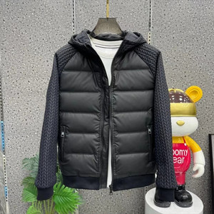 Men's hooded autumn and winter fashion cotton coat versatile couple's trendy short jacket jacket light splicing cotton jacket
