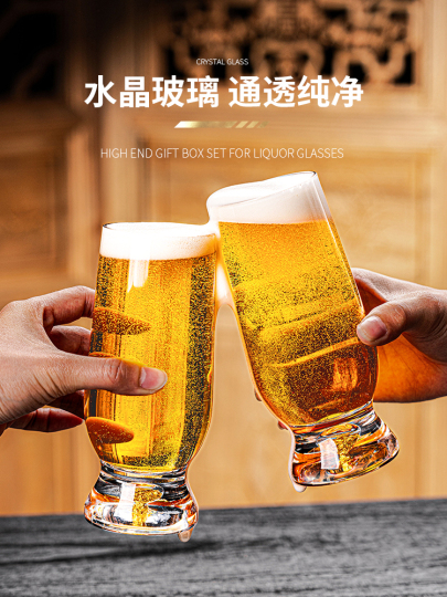 Cuppia クリスタル ビールグラス - 6～10個セット、ゴールド