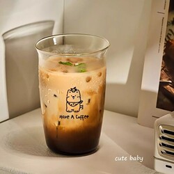 High Borosilicate Glass Cup for Home Use, Heat-Resistant Water Cup, 2026 New Model, Stylish Milk Coffee Cup for Women, Office Use