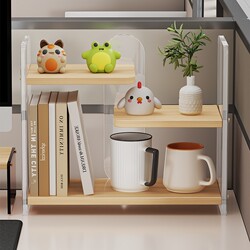 Acrylic Desktop Storage Rack, Desk Top Storage Cup Holder, Workstation Desktop Multi-Layer Document Storage Rack